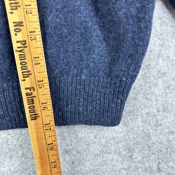 Meadows Filbert Knit Wool Sweater Womens 2 Blue Floral Embroidered Chunky Crop - Picture 9 of 12